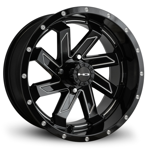 HD Golf Saw 12x7 -14 4x101.6mm 68.2mm Gloss Black/Milled Edge