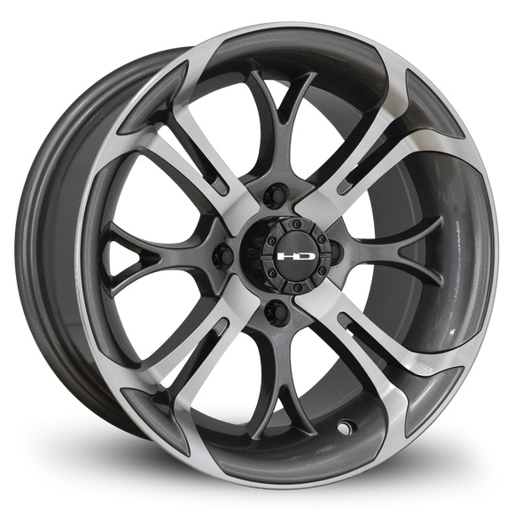 HD Golf Spinout 14x7 -10 4x101.6mm 68.2mm Gloss Gun Metal/Machined Face
