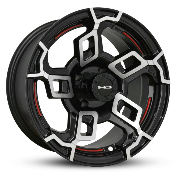 HD Golf Switch 14x7 -14 4x101.6mm 68.2mm Gloss Black/Mach Face&Redline