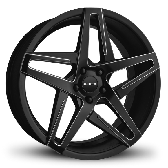 HD Wheels Hairpin 18x8 +35 5x114.3mm 73.1mm Satin Black/Milled Edge