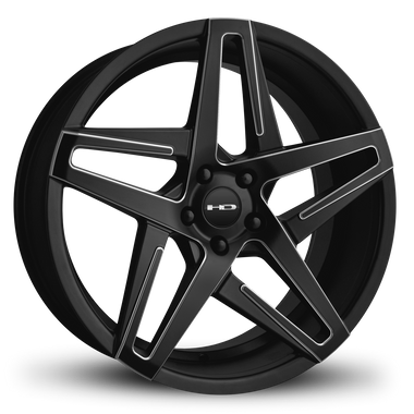 HD Wheels Hairpin 20x8.5 +35 5x114.3mm 73.1mm Satin Black/Milled Edge
