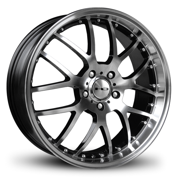 HD Wheels MSR 17x7.5 +40 5x112mm 73.1mm Gloss Black/Mchnd Fc Chr/Riv