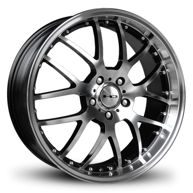 HD Wheels MSR 20x8 +35 5x114.3mm 73.1mm Gloss Black/Mchnd Fc Chr/Riv