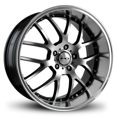 HD Wheels MSR 20x10 +42 5x114.3mm 73.1mm Gloss Black/Mchnd Fc Chr/Riv