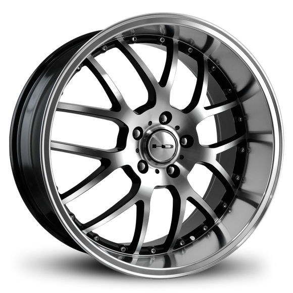 HD Wheels MSR 20x10 +42 5x114.3mm 73.1mm Gloss Black/Mchnd Fc Chr/Riv