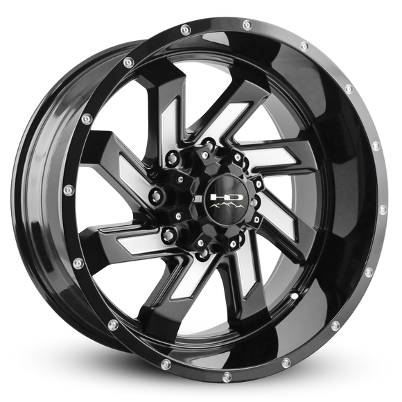 HD Offroad Saw 20x10 -25 8x170mm 125.1mm Gloss Black/Milled Face