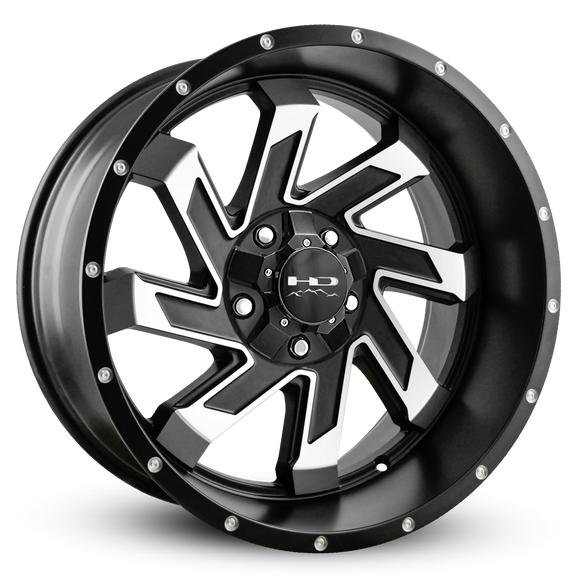 HD Offroad Saw 20x10 -25 5x127/5x139.7mm 78.1mm Satin Black/Machined Face