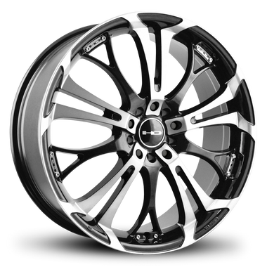 HD Wheels Spinout 20x8 +45 5x112/5x114.3mm 73.1mm Gloss Black/Machined Face
