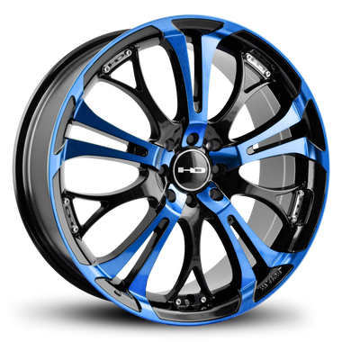 HD Wheels Spinout 17x7 +40 5x108/5x114.3mm 73.1mm Gloss Blue/Machined Face