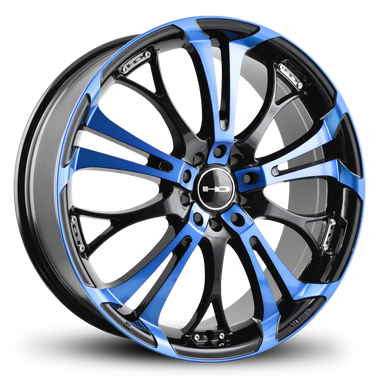 HD Wheels Spinout 18x7.5 +45 5x110/5x114.3mm 73.1mm Gloss Blue/Machined Face