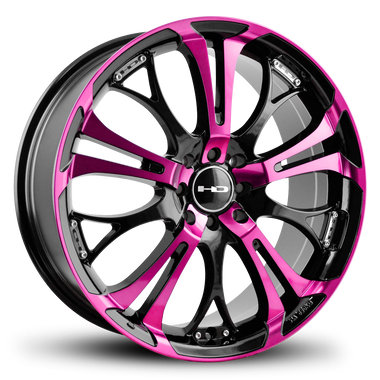 HD Wheels Spinout 20x8 +35 5x120/5x114.3mm 74.1mm Gloss Pink&BK/Machined Face