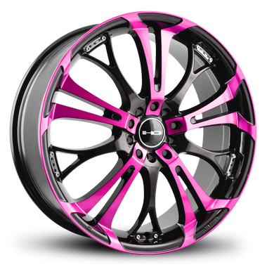 HD Wheels Spinout 17x7 +40 5x100/5x114.3mm 73.1mm Gloss Pink&BK/Machined Face