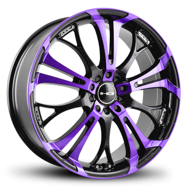 HD Wheels Spinout 22x8.5 +45 5x127/5x114.3mm 73.1mm Gloss Purple&BK/Machined Face