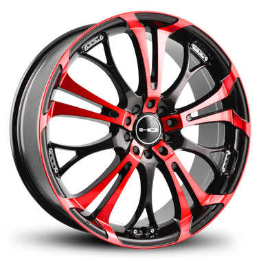 HD Wheels Spinout 20x8 +35 5x120/5x114.3mm 74.1mm Gloss Red&BK/Machined Face