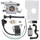 (Walbro type) Carburetor Kit with Ignition Coil For Stihl MS170 MS180 017 018 Chainsaw Replace 1130 120 0608 WT-325A WT-325-3
