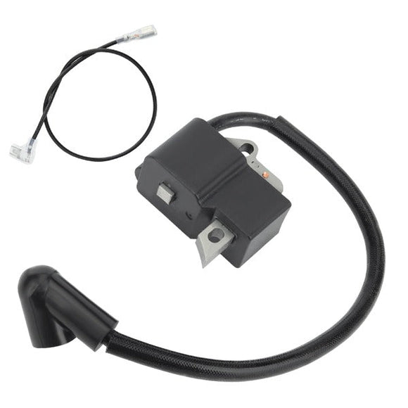 Ignition Coil For Husqvarna 128LDX 128C 128CD 28cc 125L 125E 124L Gas Weed Trimmer Brushcutter Replace 545046701 with Spark Plug