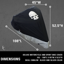 Deluxe Light Weight Motorcycle Cover with Skull Logo - Fits up to 108"L (XXL)-7