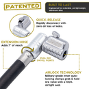 Lightning L2X Tire Inflator Hose Extension Self-Locking Nozzle | Patented Lock-on Air Hose Adapter for Tire Pumps (Open Flow)-2