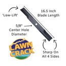 48" Mower Low-Lift Blade (16-1/2" Long, 5/8" Hole) Hardened Steel-1