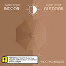 9ft Market Patio Umbrella 8 Rib Replacement Canopy Mocha Mousse-6