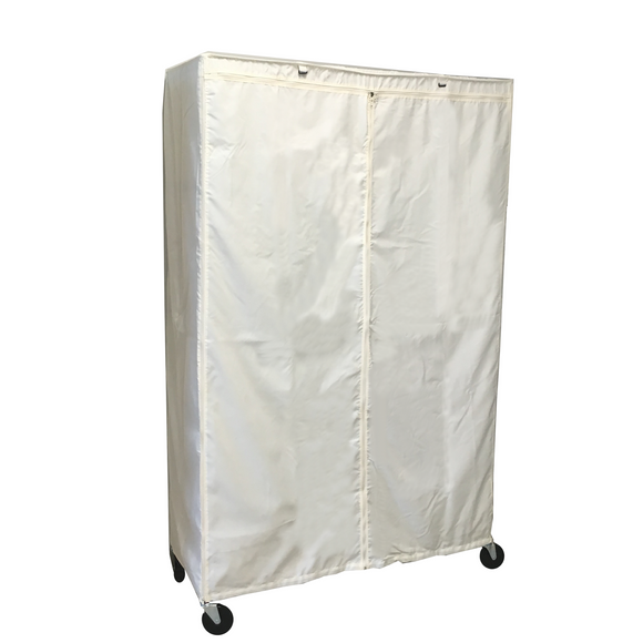 Storage Shelving Unit Cover, fits racks 48"W x 18"D x 72"H in Off White