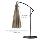 9ft Cantilever Hanging Umbrella 8 Rib Replacement Canopy Taupe-2