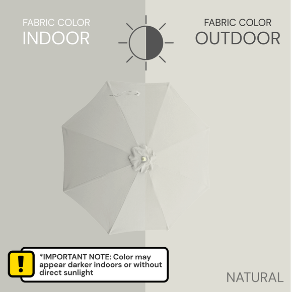 9ft Market Patio Umbrella 6 Rib Replacement Canopy Natural