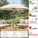 9ft Market Patio Umbrella 6 Rib Replacement Canopy Off-White-7