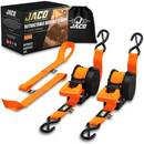 Retractable Ratchet Straps - 1" x 15 ft (1,760 lbs Break Strength) | Auto Self Retracting Cargo Tie Down Strap Set-31