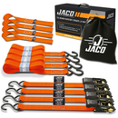 Tie Down Ratchet Straps (4 Pack) - 1 in x 15 ft | AAR Certified Break Strength (1,823 lbs) | Cargo Tie Down Set-8