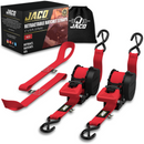 Retractable Ratchet Straps - 1" x 15 ft (1,760 lbs Break Strength) | Auto Self Retracting Cargo Tie Down Strap Set-41