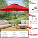 9ft Market Patio Umbrella 8 Rib Replacement Canopy Red-5
