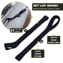 Retractable Ratchet Straps - 1" x 15 ft (1,760 lbs Break Strength) | Auto Self Retracting Cargo Tie Down Strap Set-10