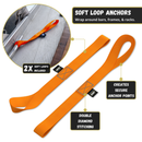Retractable Ratchet Straps - 1" x 15 ft (1,760 lbs Break Strength) | Auto Self Retracting Cargo Tie Down Strap Set-40