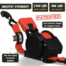 Retractable Ratchet Straps - 1" x 15 ft (1,760 lbs Break Strength) | Auto Self Retracting Cargo Tie Down Strap Set-43