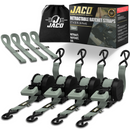 Retractable Ratchet Straps - 1" x 15 ft (1,760 lbs Break Strength) | Auto Self Retracting Cargo Tie Down Strap Set-22