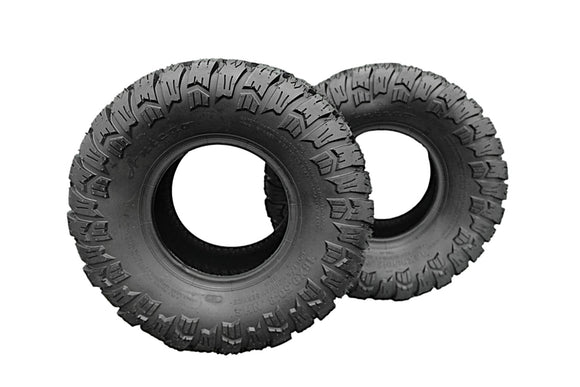 Two Antego 18x9.50-8 ATW-071 aggressive turf lawn-mower tires, tires only