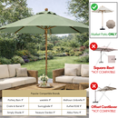 9ft Market Patio Umbrella 6 Rib Replacement Canopy Sage Green-6
