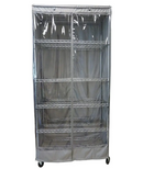 Storage Shelving Unit Cover, fits racks 36"W x 14"D x 72"H one side see through panel in Grey-1