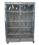 Storage Shelving Unit Cover, fits racks 48"W x 24"D x 72"H one side see through panel in Grey-1