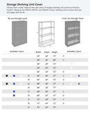 Storage Shelving Unit Cover, fits racks 48"W x 24"D x 72"H one side see through panel in Grey - 6 Pack-8