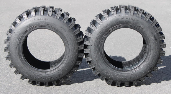 Antego 13x4.00-6 ATW-046 directional 2-ply snow blower tire, front tread view of two tires for 2-pack listing