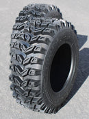 Antego 13x4.00-6 ATW-046 directional 2-ply snow blower tire, side profile view of two tires for 2-pack listing