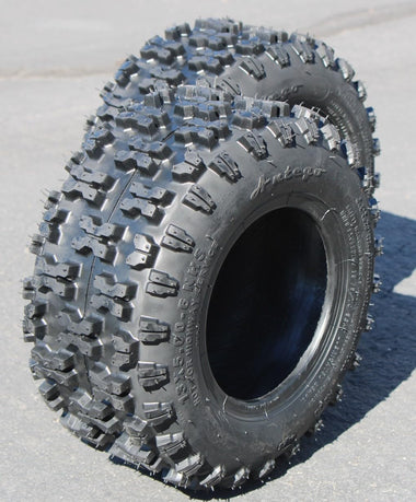 Antego 13x5.00-6 ATW-053 non-directional 2-ply snow blower tire, sidewall profile view for 2-pack listing