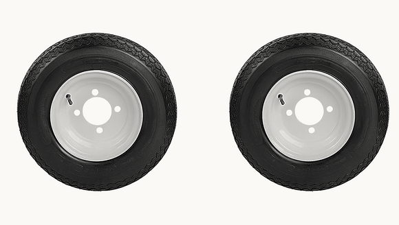 Set of Two 4.80-8 White Trailer Tire Assemblies