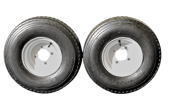 Antego Tire and Wheel (Set of 2) 5.70x8 Trailer Tire and Wheel Assemblies, White 4 Lug Trailer Tires and Wheels, 6 Ply, Load Range C