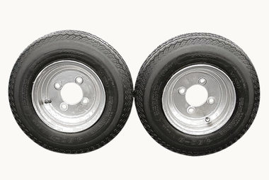 Antego Tire and Wheel (Set of 2) 4.80-8 Tire and Wheel Assemblies, Galvanized 4 Lug Trailer Tires and Wheels, 6 Ply, Load Range C