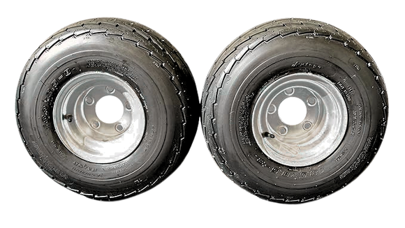 Antego 215/60-8 Load Range C trailer tire on galvanized 8x7 five-lug wheel, product image for 2-pack listing