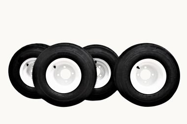 Set of Four 18x8.50-8 White Wheel Assemblies