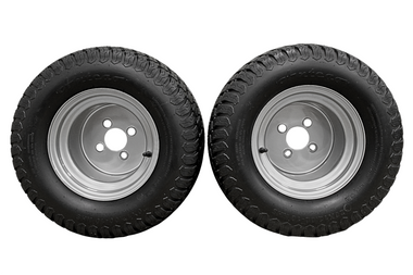 (Set of 2) 20x12.00-10 with 10x8.5 Hustler Chrome Silver Assembly